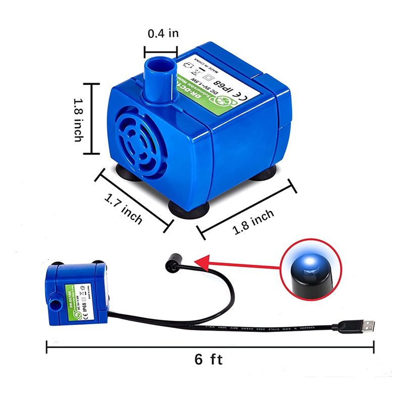 Máy bơm đài phun nước cho mèo , Máy bơm nước cho thú cưng Máy bơm thay thế DR-DC160 Động cơ cho vòng tròn , Nắp hoa Đài phun nước cho mèo
