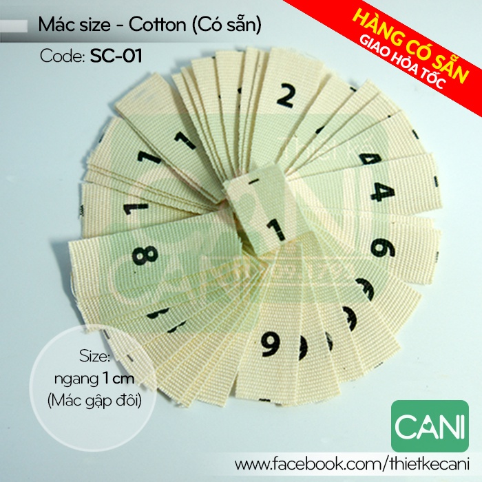 Mác Size cotton Mác size satin - Hàng có sẵn hoac in theo yêu cầu