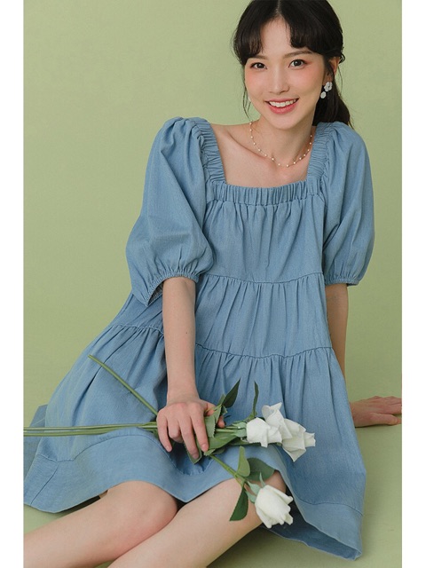 Đầm xinh baby doll tầng xoè + ảnh thật