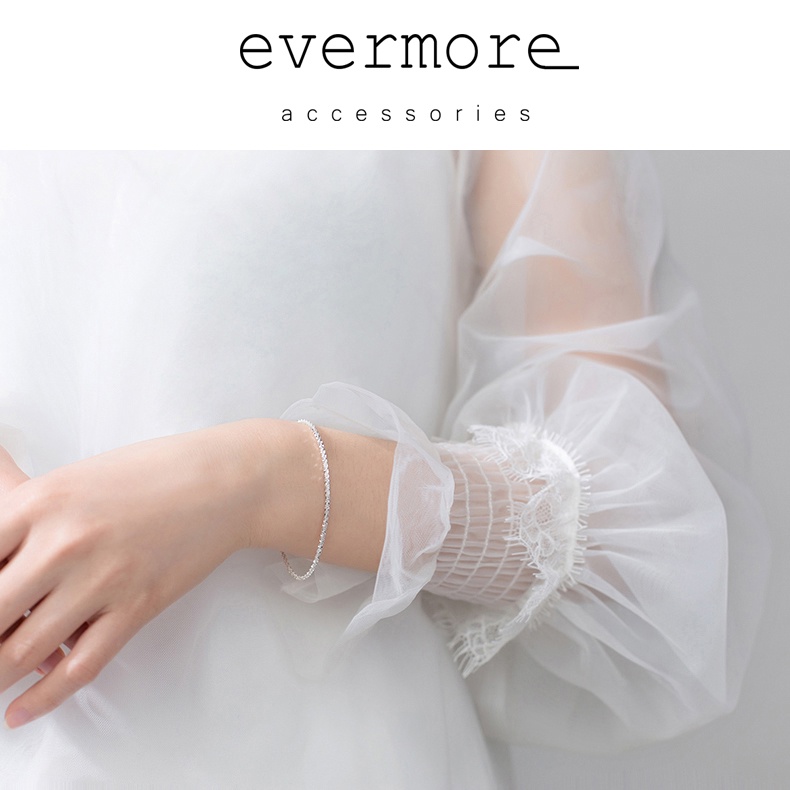 Vòng tay bạc EVERMORE, lắc tay dây tròn xù xoắn lấp lánh bạc Ý 925 nguyên chất, phong cách minimalism, thanh lịch - L002