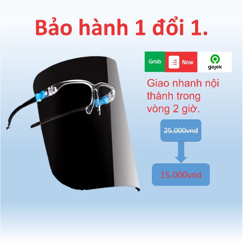 Kính chống giọt bắn che mặt, có gọng gương, an toàn, dễ sử dụng