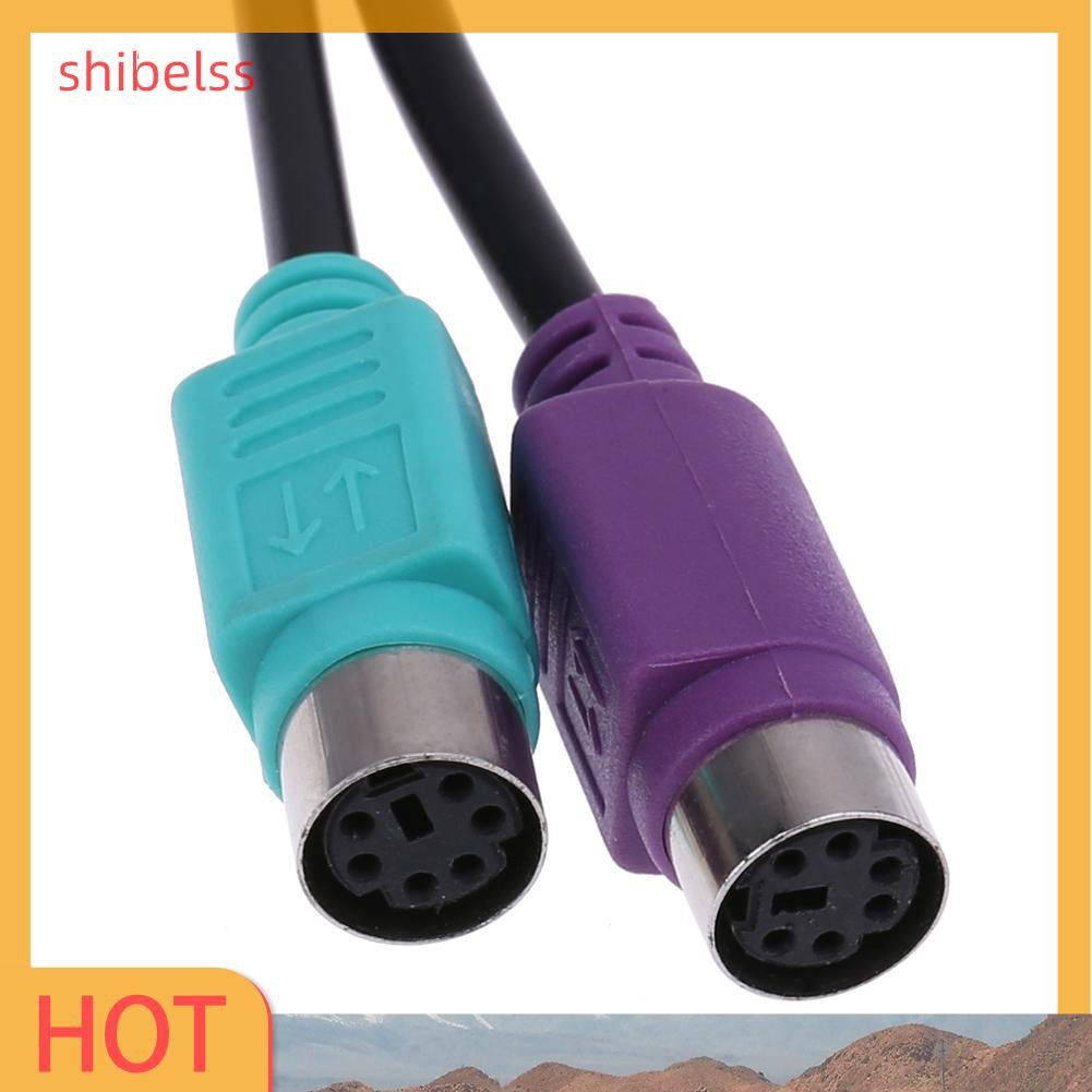 Shibelss USB to PS2 Cable Male to Female PS/2 Adapter Converter Extension Cable