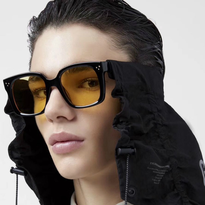 Kính Mát Gọng Vuông Dày Thời Trang Cho Nam Nữ