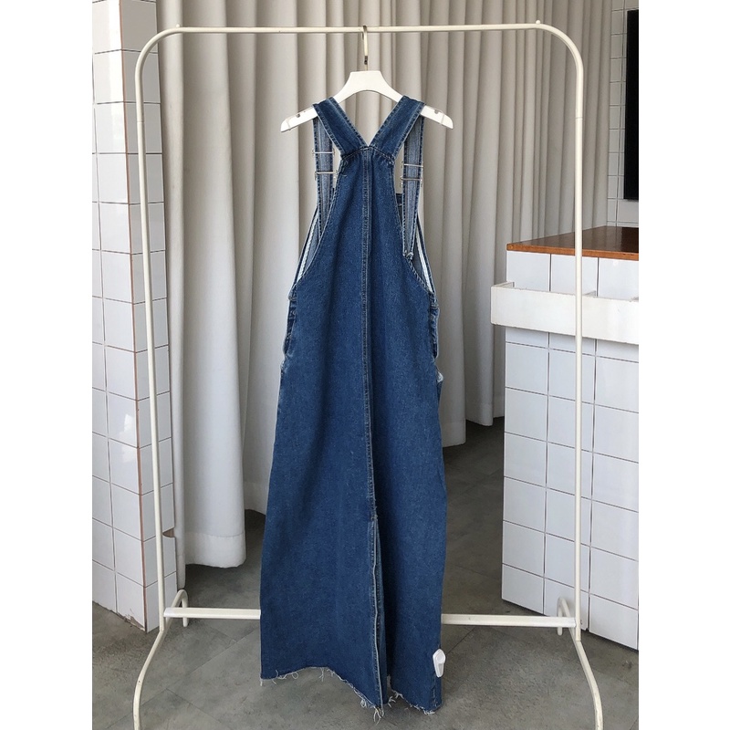 Váy yếm jean maxi lai thô - YV163