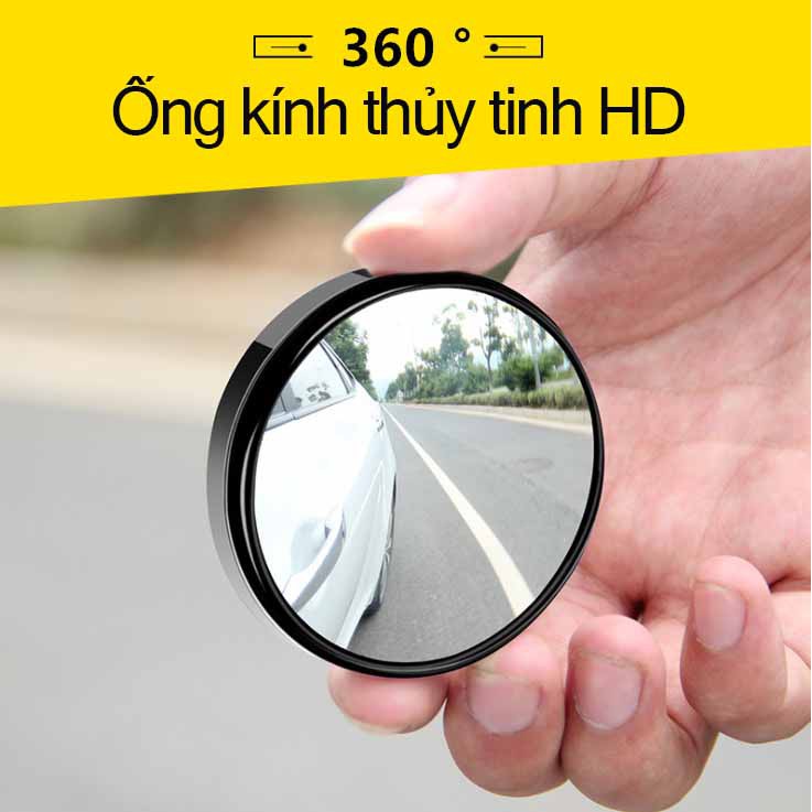 Car rearview mirror, car wide-angle mirror can rotate 360 degrees mirror, car borderless small round mirror