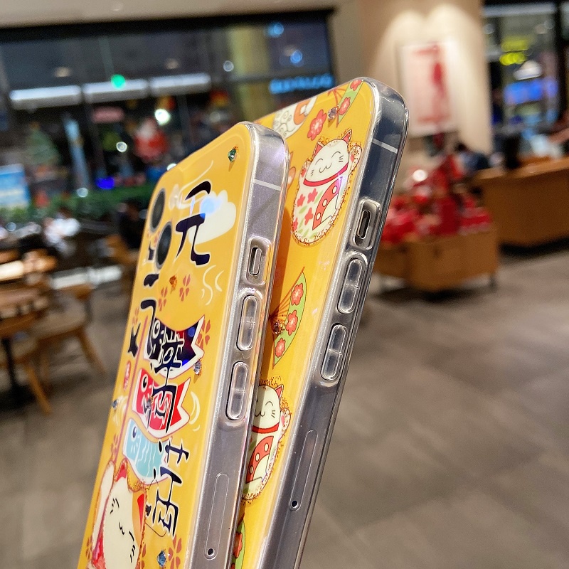 Ốp Điện Thoại Hình Mèo May Mắn Cho Apple iPhone 7 8 Plus X XR Xs 11 12 13 pro max