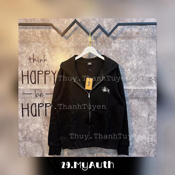 ÁO KHOÁC ZIPUP STUSSY  BASIC BLACK