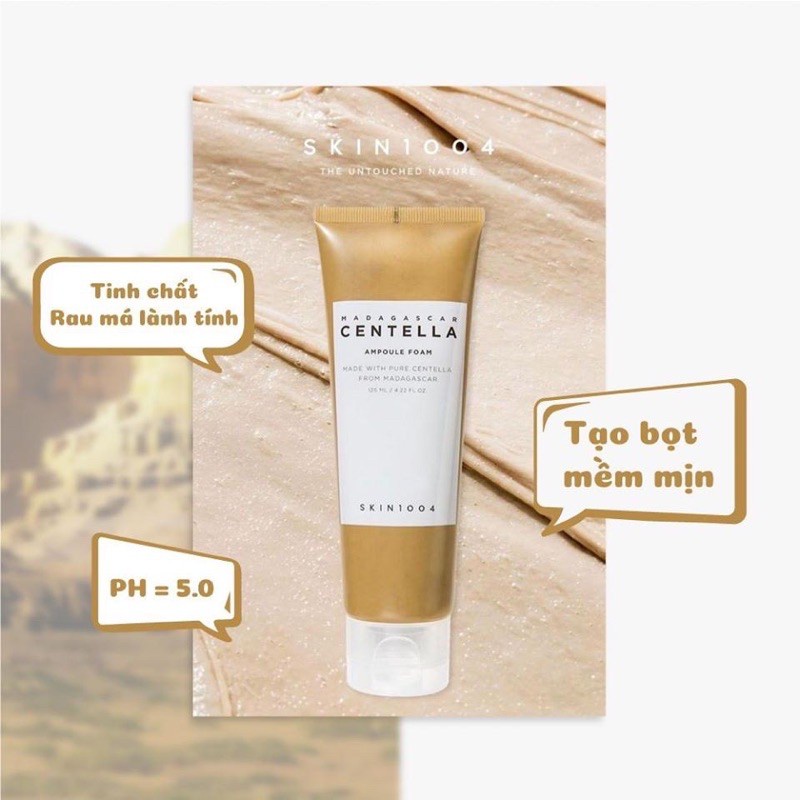 Sữa Rửa Mặt Rau Má Skin1004 Madagascar Centella Ampoule Foam Tuýp 125ml