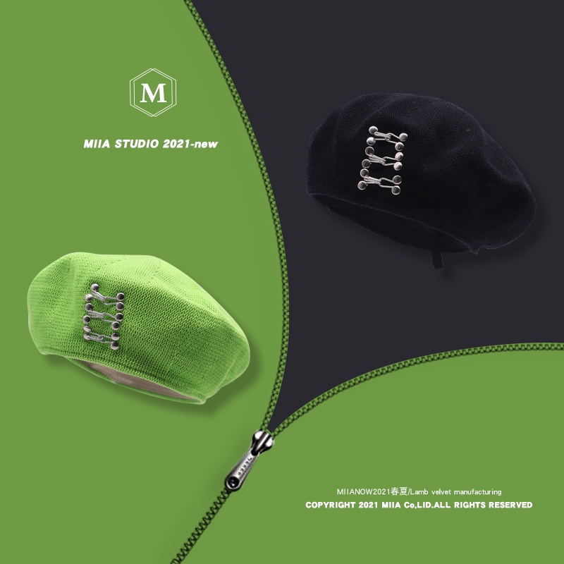 Mũ Beret Dệt Kim Đính Đinh Tán Phong Cách Anh Nhật Cổ Điển Dành Cho Nam Nữ