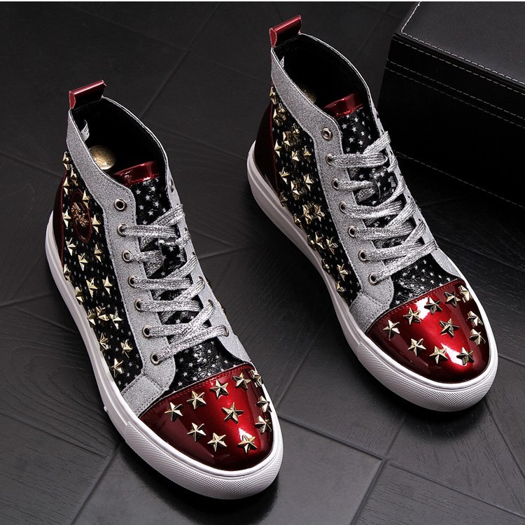 Sneakers nam 55-1 Kiểu Mỹ thời trang của Red Stars (Da bò)