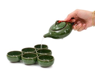 Bộ ấm chén trà cá 3D