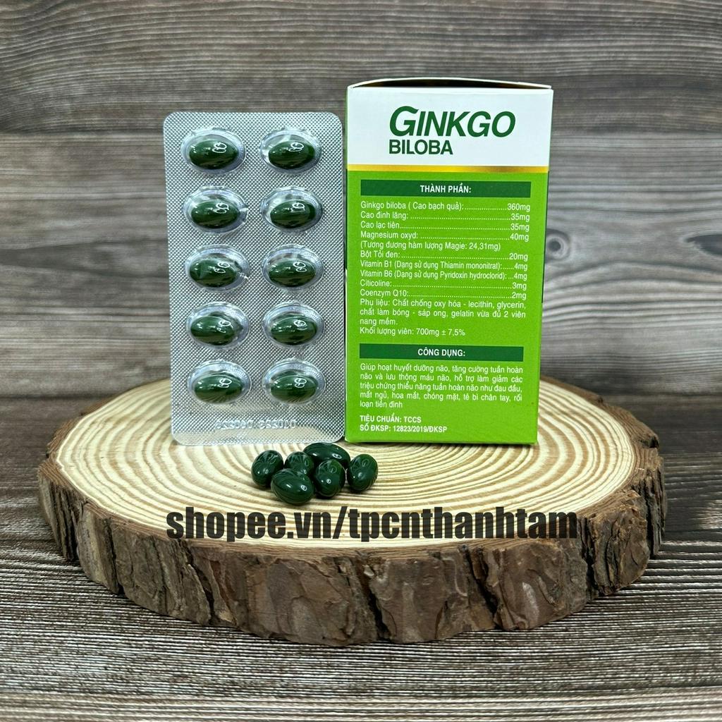 Viên uống bổ não Ginkgo Biloba Coenzym Q10 giúp hoạt huyết dưỡng não, tăng cường trí nhớ, giảm chóng mặt, hoa mắt, ù tai