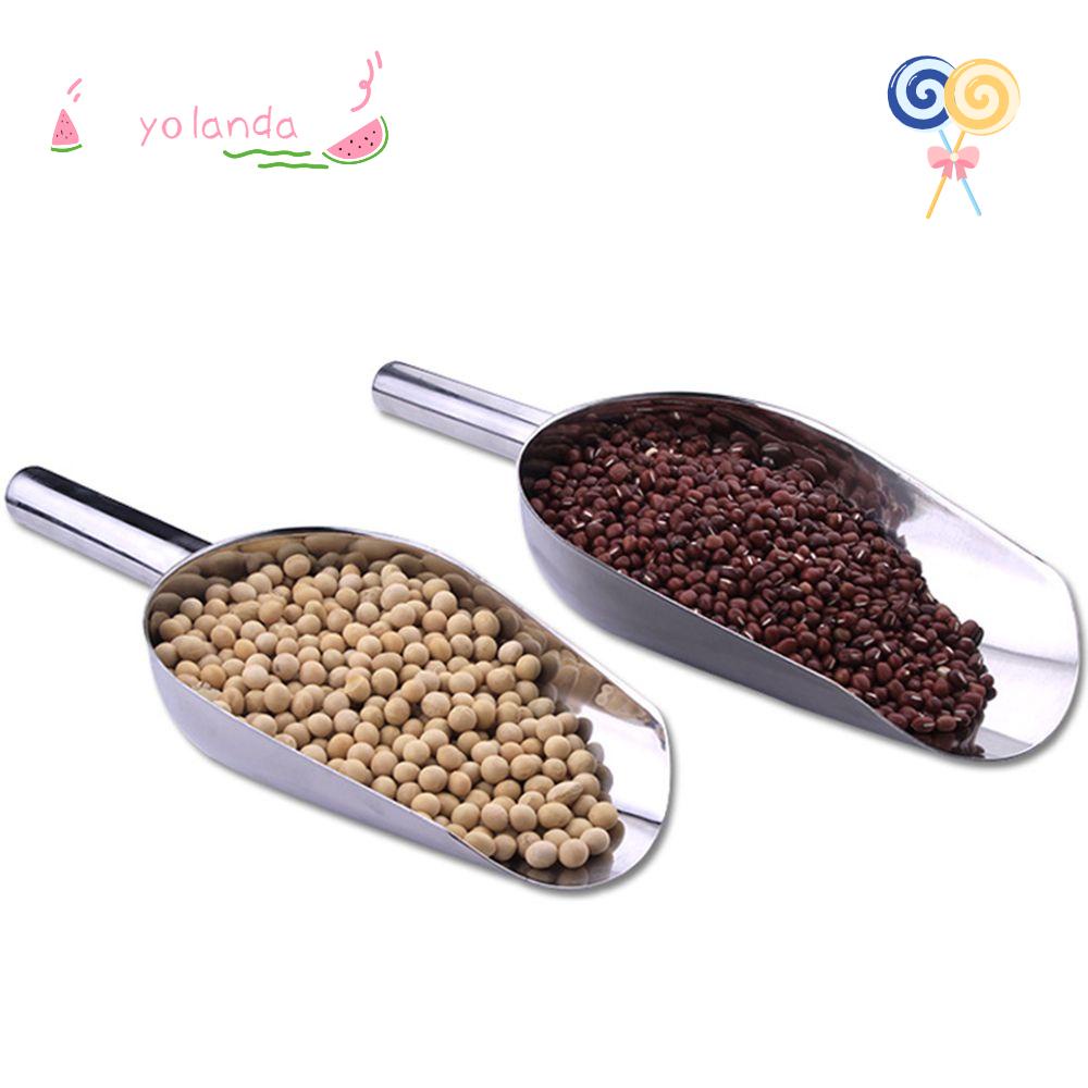 ☆YOLA☆ 9-11inch New Ice Scraper Bar Grain Shovel Stainless Steel Party Kitchen Cream Candy Buffet Flour Scoop