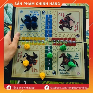 Bộ cờ đua ngựa - Cờ cá ngựa loại đẹp hộp nhựa cứng cáp size 28 x 28 cm