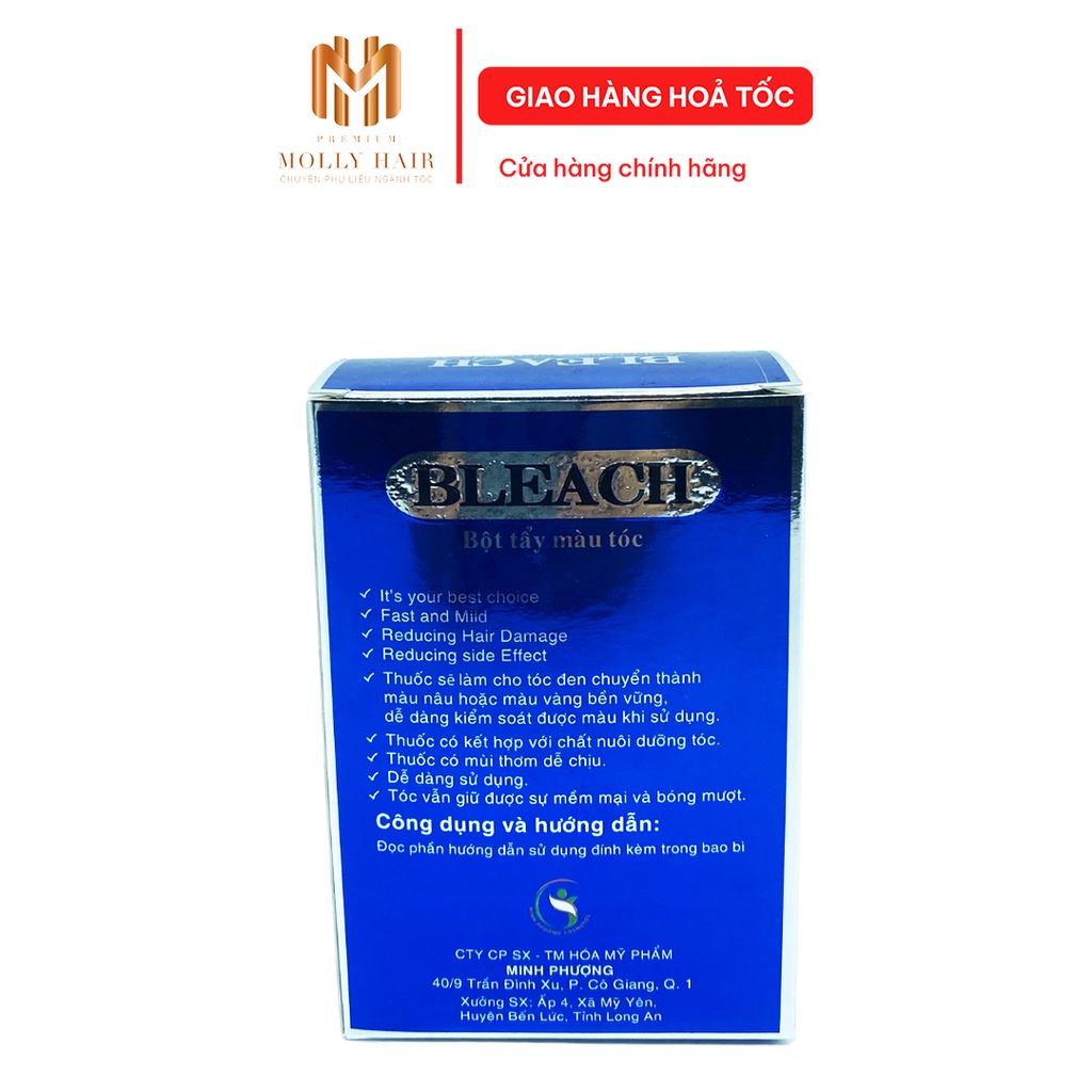 Tẩy tóc Mollyhair thương hiệu Bleach siêu dưỡng, nâng nền từ đen đến level 4 trong 1 lần dùng