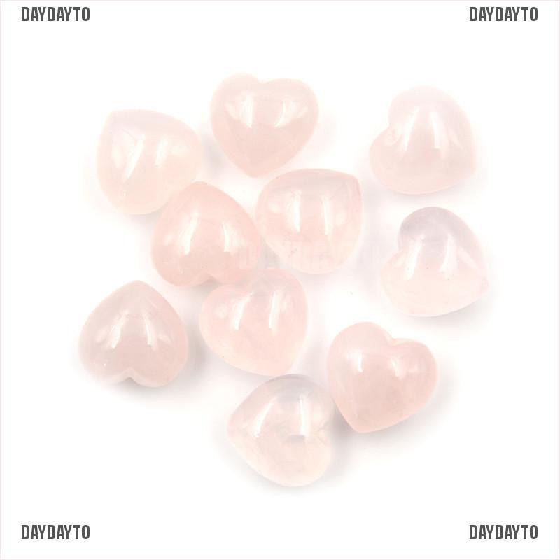 1 X Đá Thạch Anh Tự Nhiên Hình Trái Tim Màu Hồng