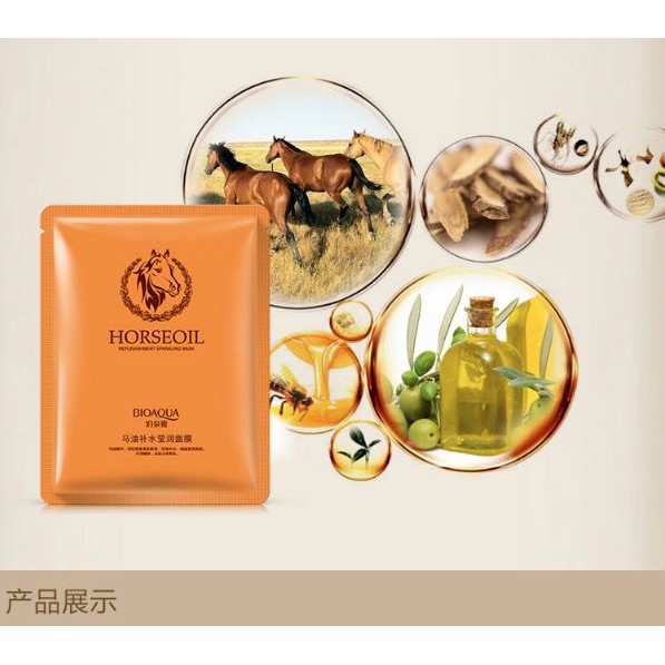 Mặt Nạ Giấy Dưỡng Ẩm Nhau Thai Ngựa Horse Oil Mask Bioaqua - Da Trắng Mịn Hồng Hào | Thế Giới Skin Care