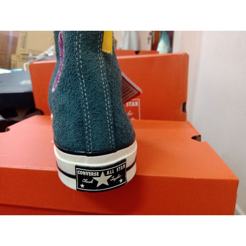 giày Converse 1970s da lộn xanh phối màu size 42.5 real