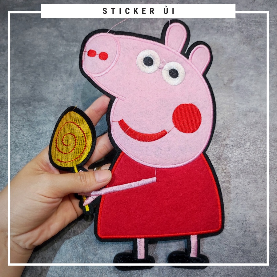 Sticker ủi quần áo cao cấp CÓ SẴN KEO ỦI,sticker dán quần áo heo peppa miếng dán vá Quần Áo,vá áo phao,trang trí quần áo