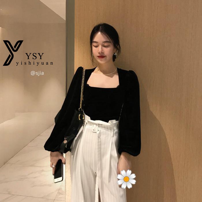 💓Áo nhung cổ vuông tiểu thơ | BigBuy360 - bigbuy360.vn