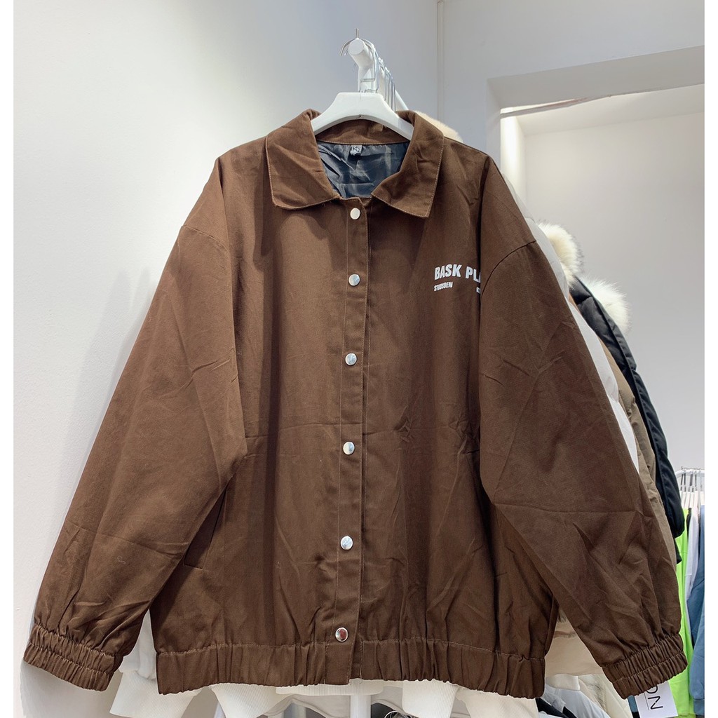 2101035 Áo khoác kaki thô bask, áo khoác nữ ulzzang freesize