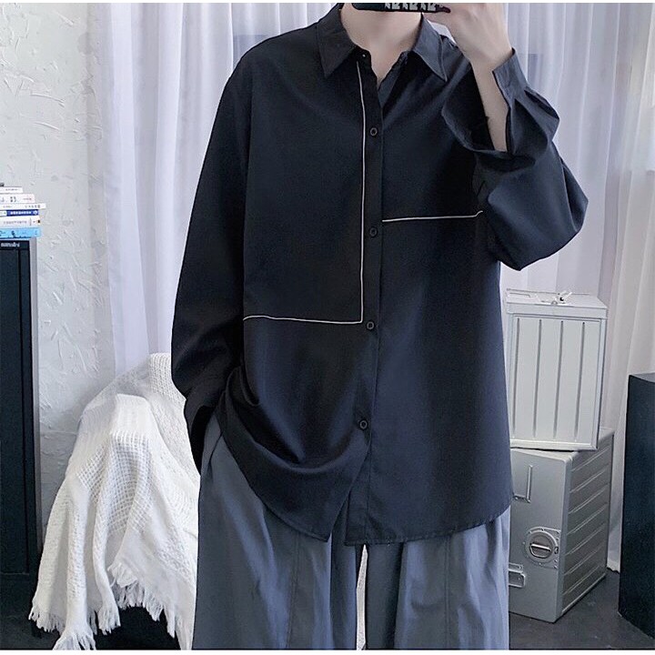 Áo sơ mi nam nữ form rộng 2N Unisex somi kẻ khoác ngoài số 20