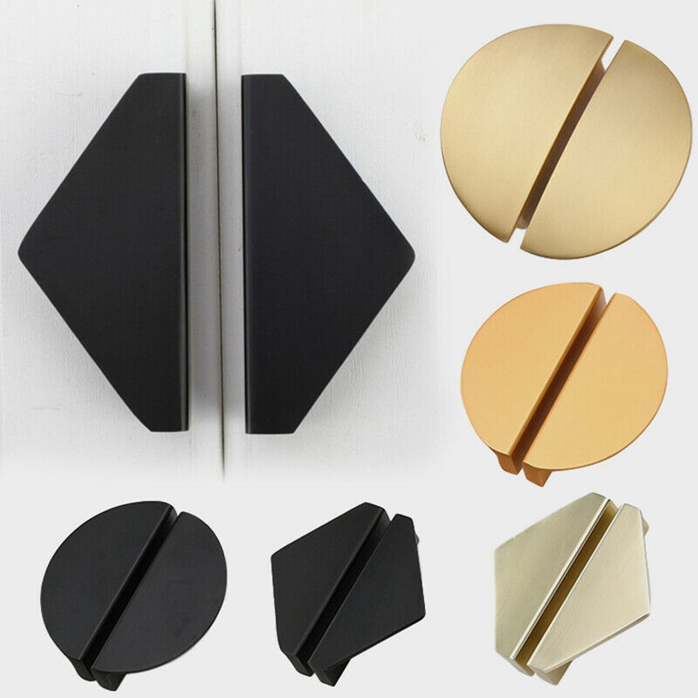 YIYU Tay nắm cửa tủ kéo hình học màu đen bằng nhôm phong cách Bắc Âu
