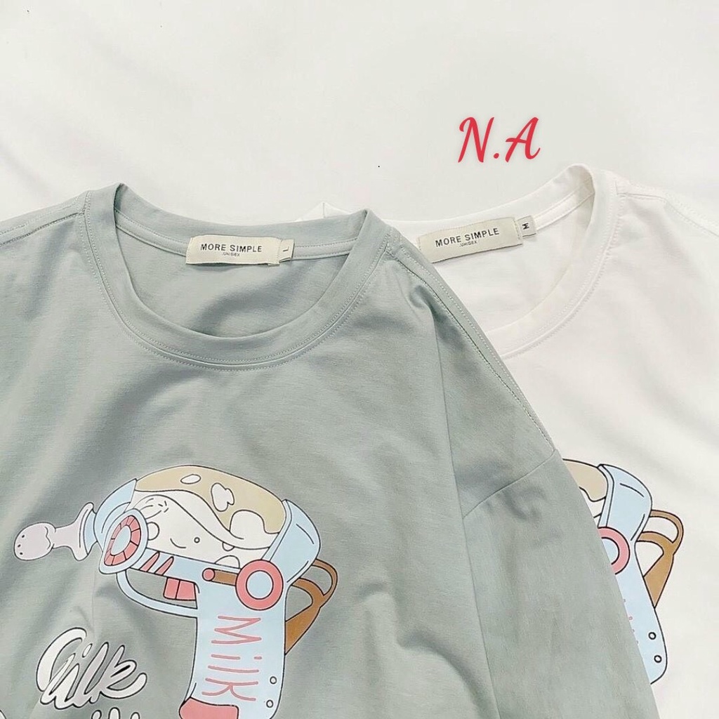 Áo  thun milk súng xinh chất cotton su phù hợp mùa hè