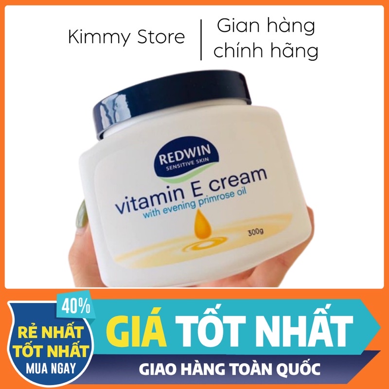Kem dưỡng ẩm Redwin Vitamin E cream Úc hộp 300g chuẩn