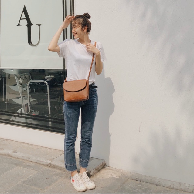 Túi da đeo chéo nữ dáng hộp thư mini đi chơi cute vintage Hàn Quốc CUL limi bags | BigBuy360 - bigbuy360.vn