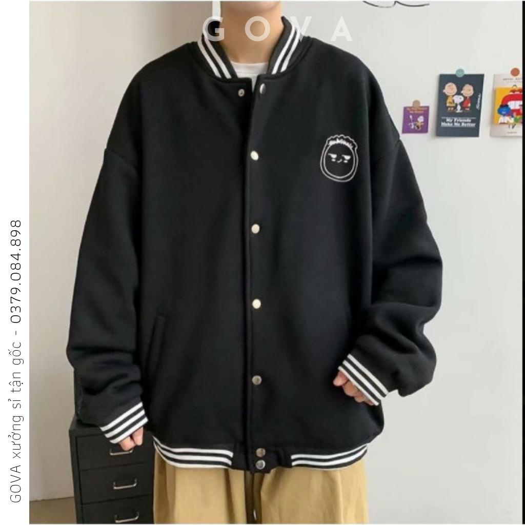 Áo Koác Bomber nỉ TÓC XOĂN form rộng Unisex AKN7 GOVA Mẫu Hot vừa về XƯỞNG SỈ GOVA