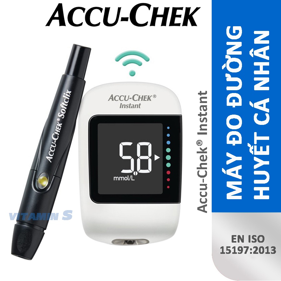 ACCU-CHEK INSTANT ⚡ Máy đo đường huyết chính hãng ROCHE-ĐỨC ⚡ Đơn giản, chính xác, dễ sử dụng ⚡ Hộp que 25
