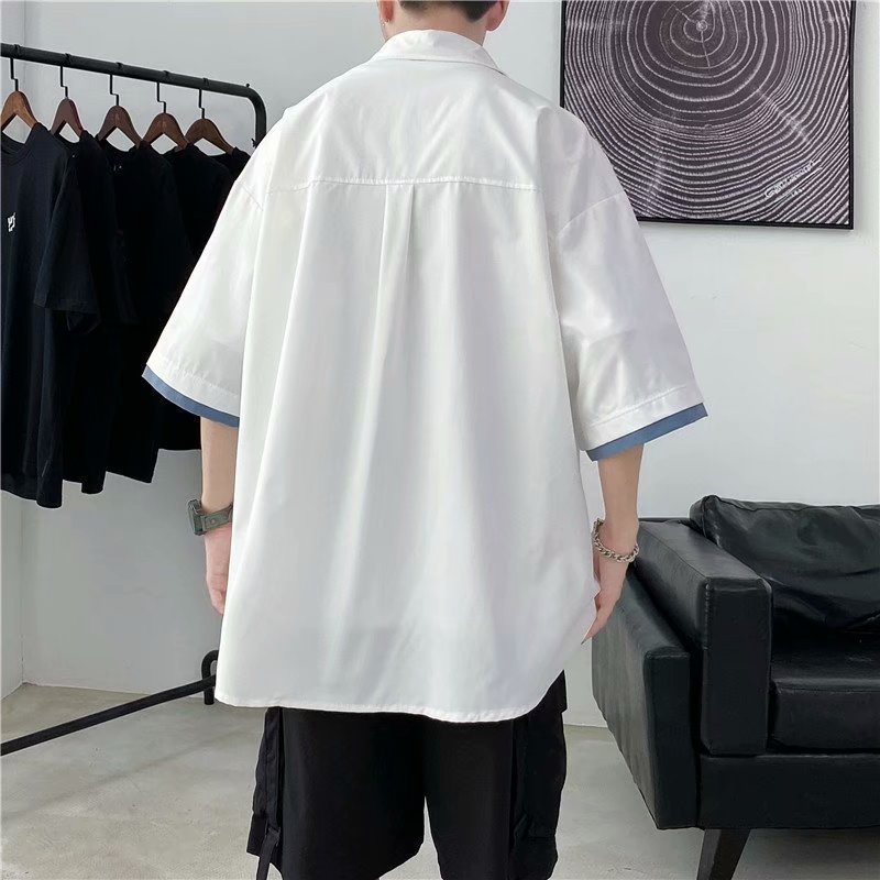 Áo sơ mi tay ngắn chống nhăn kiểu hoạt hình thời trang mùa hè cao cấp cho nam | BigBuy360 - bigbuy360.vn