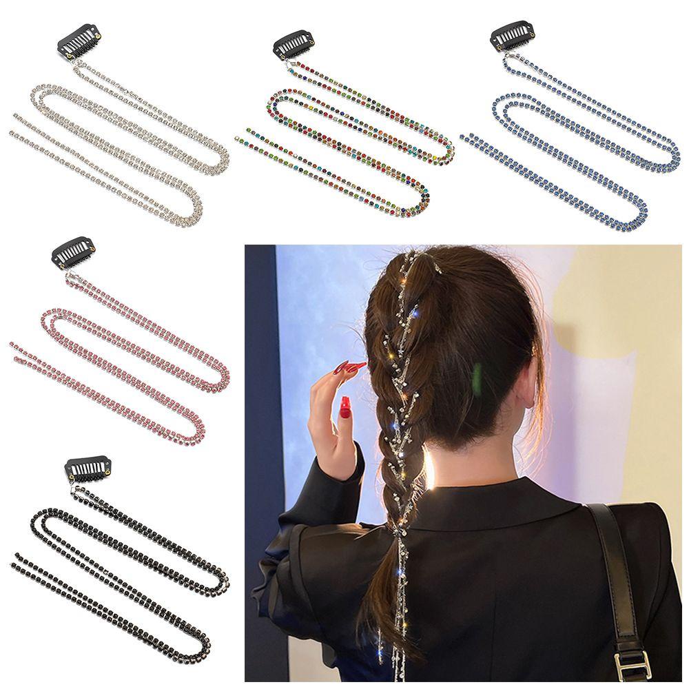 Kẹp Tóc Dạng Dây Xích Đính Đá Lấp Lánh Cho Cô Dâu