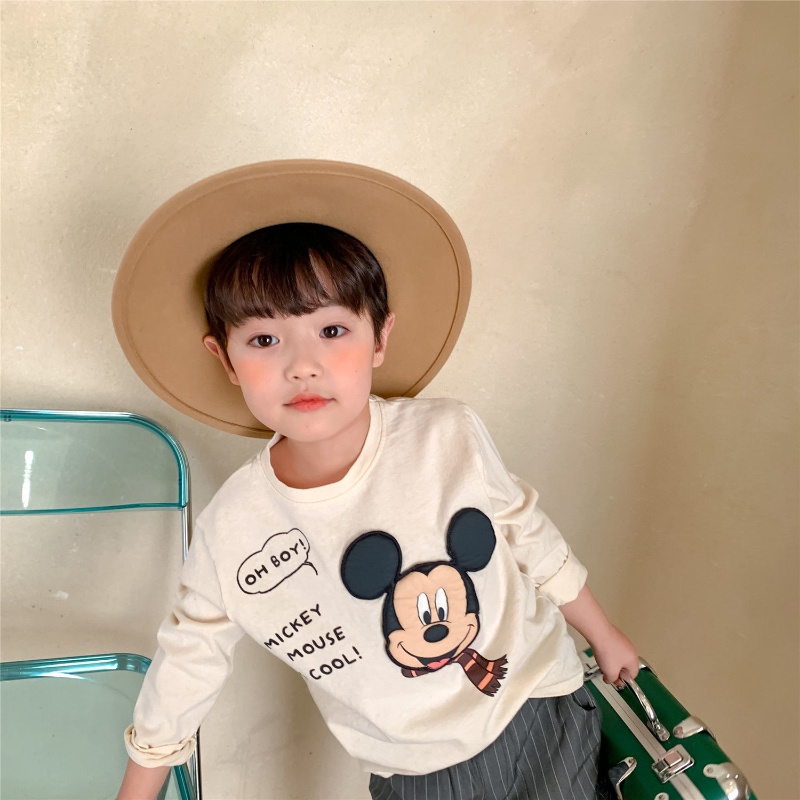 Áo Thun Cotton Tay Dài In Nhân Vật Hoạt Hình Ba Chiều Thời Trang Mùa Thu Cho Bé Trai