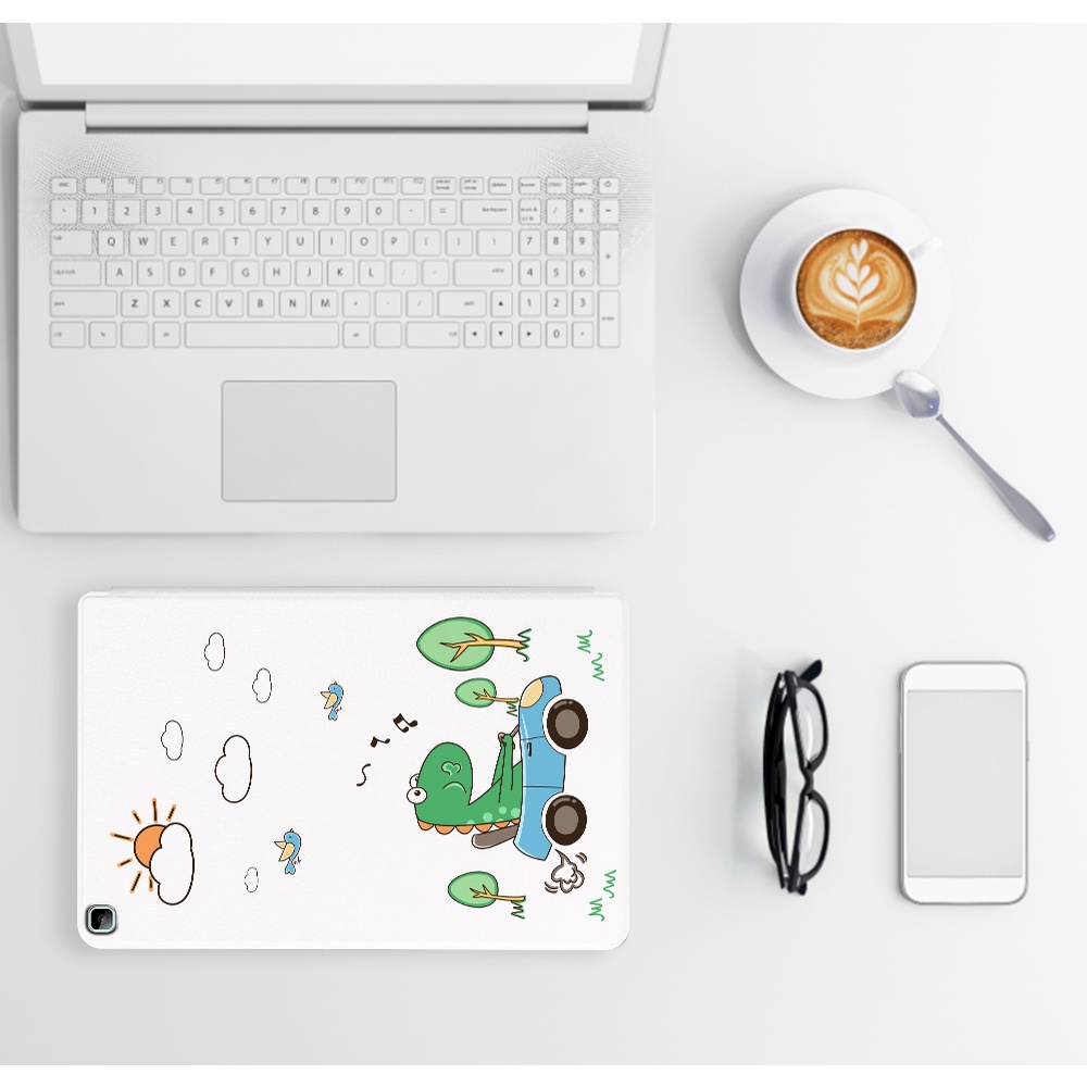 Bao Da PU Máy Tính Bảng Chống Sốc In Họa Tiết Hoạt Hình Dễ Thương Dành Cho Samsung Galaxy Tab A7 2020 SM-T500 SM-T505 Đứng