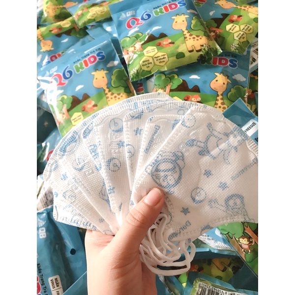 Khẩu Trang Trẻ Em Q6 Kids Cho Bé 6 Tháng-2 Tuổi(Sét 10c)
