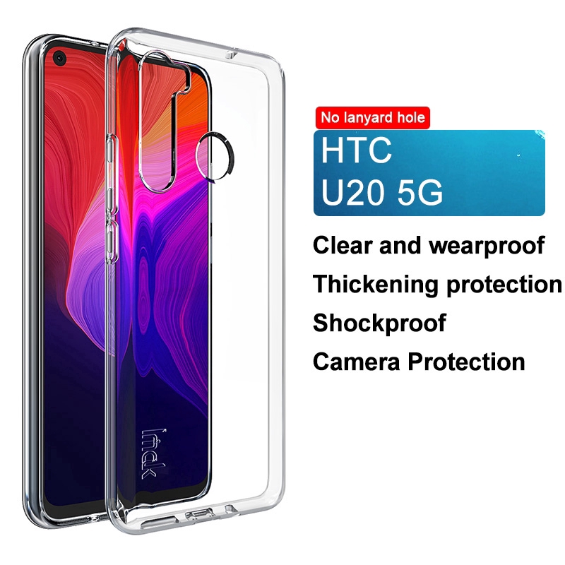 Ốp Điện Thoại Imak Bằng Silicon Tpu Mềm Trong Suốt Chống Sốc Cho Htc U20 5g