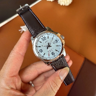Đồng hồ nam casio 💖freeship💖đồng hồ nam casio mtp-1314l-7avdf dây da mặt trắng