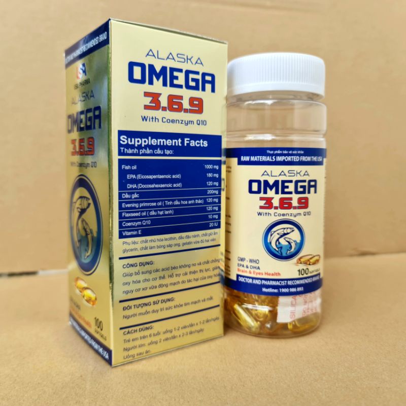 Alaska Omega 369 giúp tăng cường thị lực, giảm nguy cơ mắc bệnh tim mạch - Hộp 100 viên