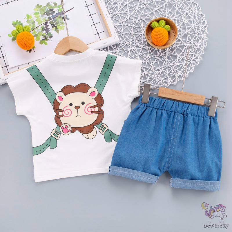 Set áo thun và quần ngắn dễ thương cho bé trai