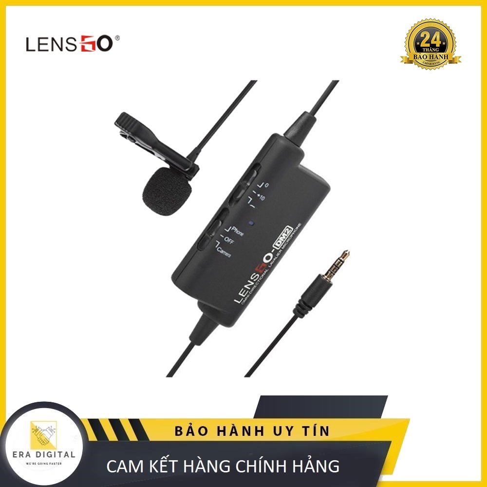 Micro thu âm cài áo - LensGo LYM-DM2 sử dụng cho smartphone hoặc camera- Chính Hãng
