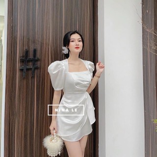 HÀNG CAO CẤP ĐẦM TRẮNG CỔ U VẠT XÉO✨