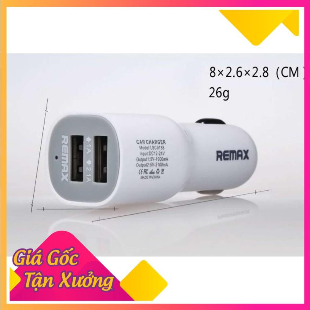 🍀 Giá sỉ 🍀  Cóc Sạc Xe Hơi 2 Cổng USB Remax