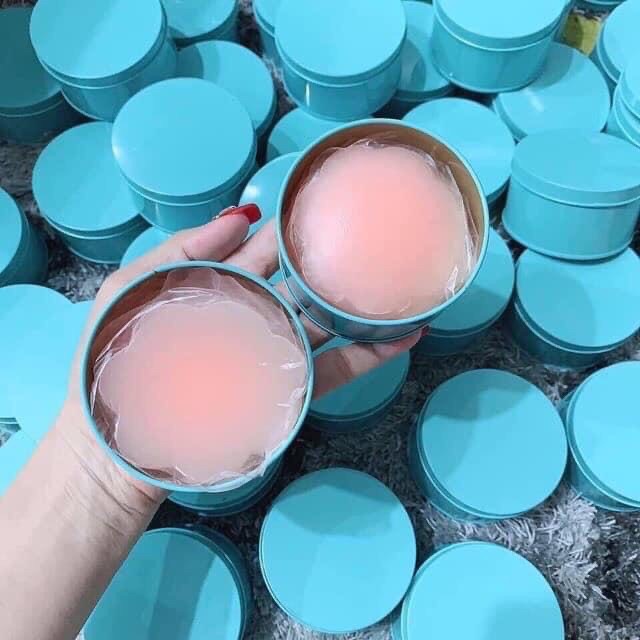 Hộp 10 Miếng  Dán Ngực Silicon siêu dính, dán Nhũ Hoa - Miếng Dán Ti