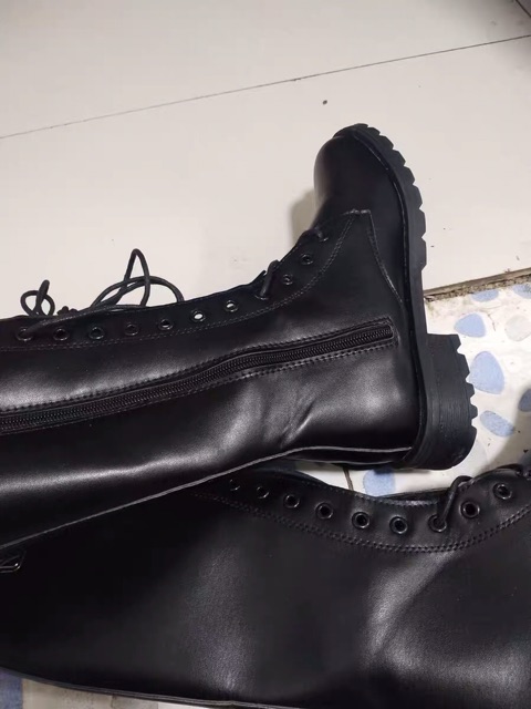 Bốt đùi da mềm buộc dây, kéo khoá sườn trẻ trung (Ảnh Thật) | BigBuy360 - bigbuy360.vn