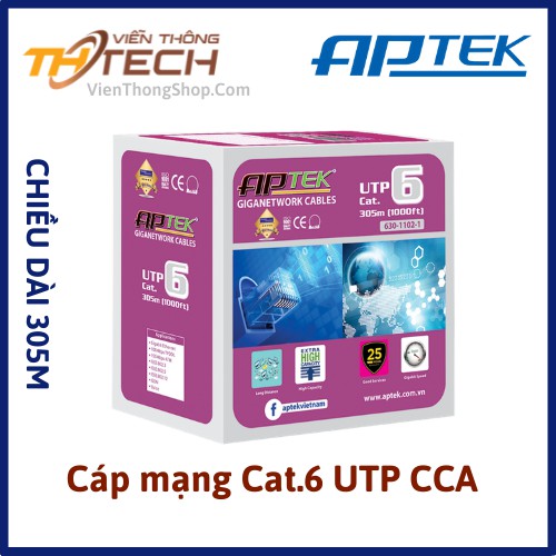 Cáp Mạng ApTek Cat.6 UTP 305M (CCA)