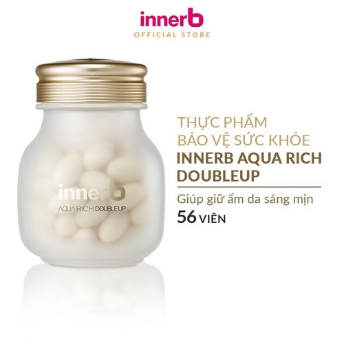 Combo giữ ẩm da sáng mịn InnerB Aqua Rich DoubleUp &amp; 4 hộp Collagen InnerB Glowshot