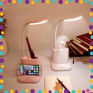 Xả kho -  Đèn bàn tích điện kiêm Pin sạc dự phòng có giá để điện thoại