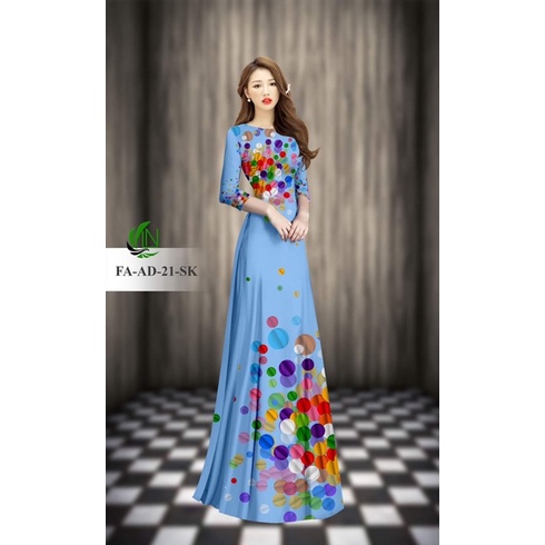 Vải may áo dài in 3D xinh.Có clip vải thật